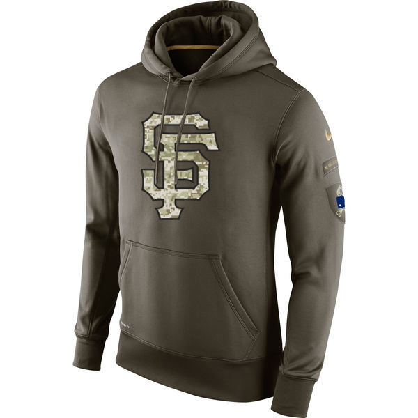 MLB Men San Francisco Giants Nike Olive Salute To Service KO Performance Hoodie Green->chicago white sox->MLB Jersey